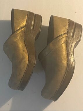 Dansko Metallic Gold Leather Clogs